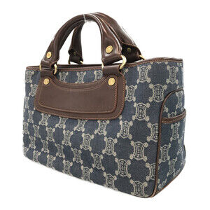 Celine blue brown Bag leather Boogie trim denim